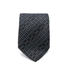 MODERN MESH BLACK TIE AND POCKET SQUARE SET