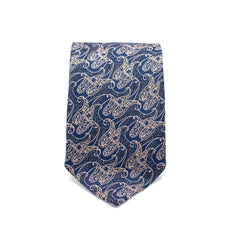 REGAL NAVY PAISLEY TIE AND POCKET SQUARE SET