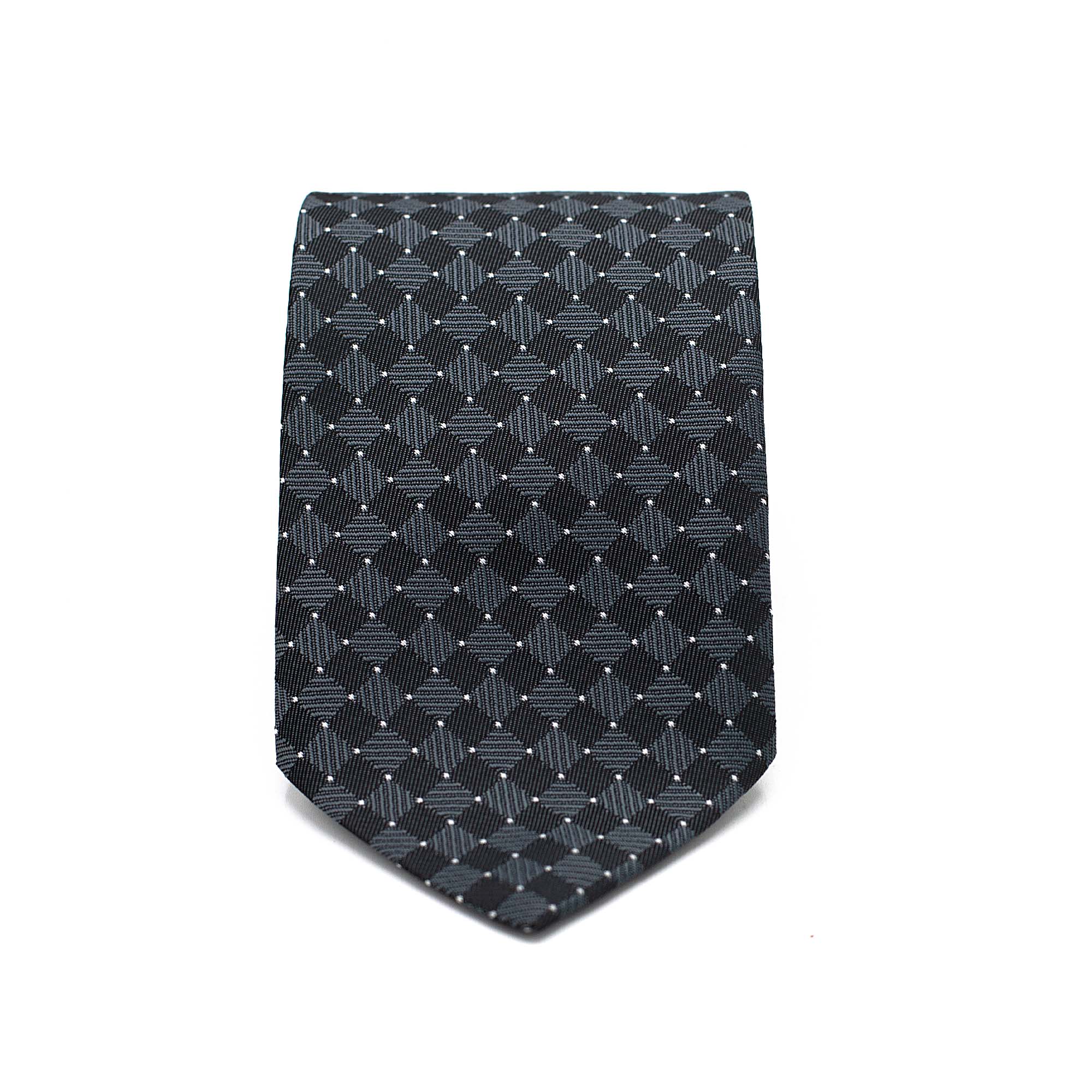 BLACK LUXE PATTERN TIE AND POCKET SQUARE SET