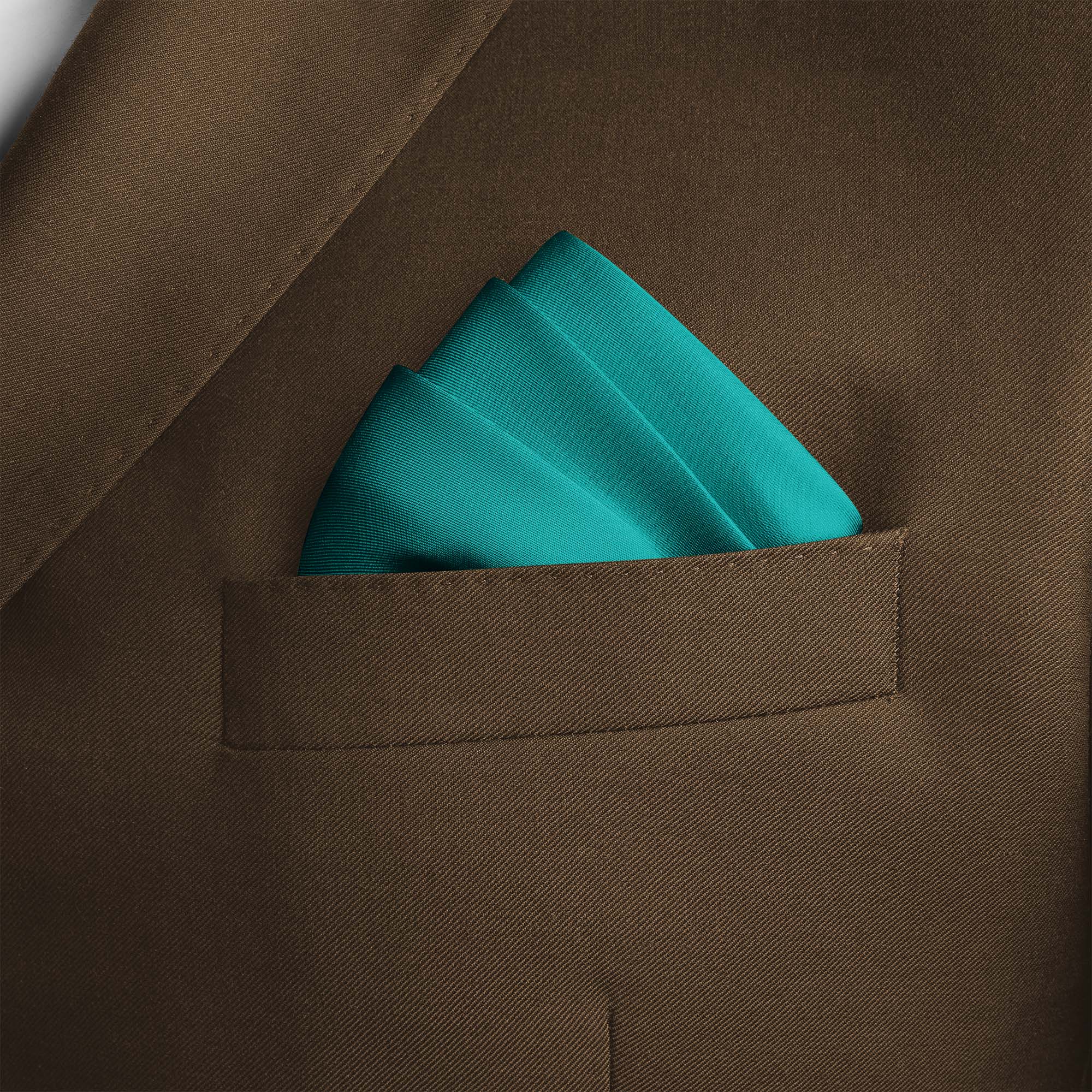 TURQUOISE SILK POCKET SQUARE