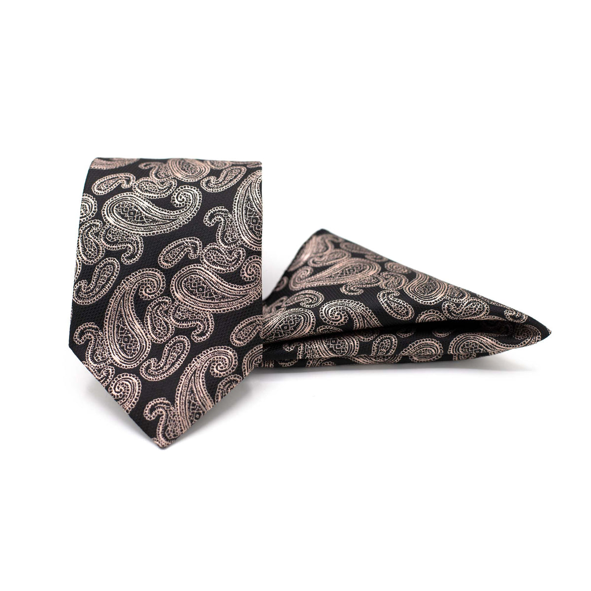 NOCTURNAL ORNATE TIE AND POCKET SQUARE SET