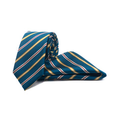 CLASSIC STRIPED  TIE AND POCKET SQUARE SET