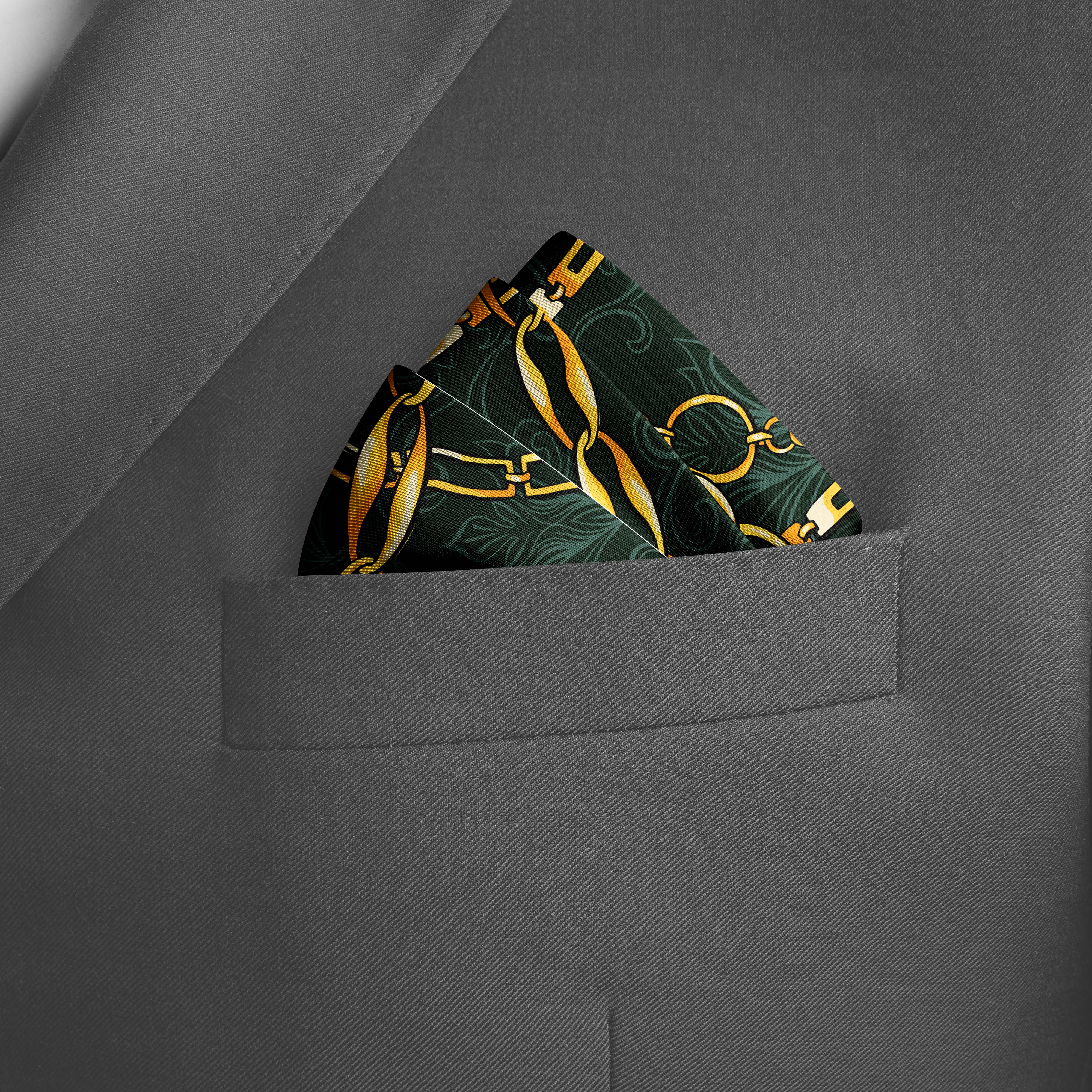 LOOP CHAIN SILK POCKET SQUARE