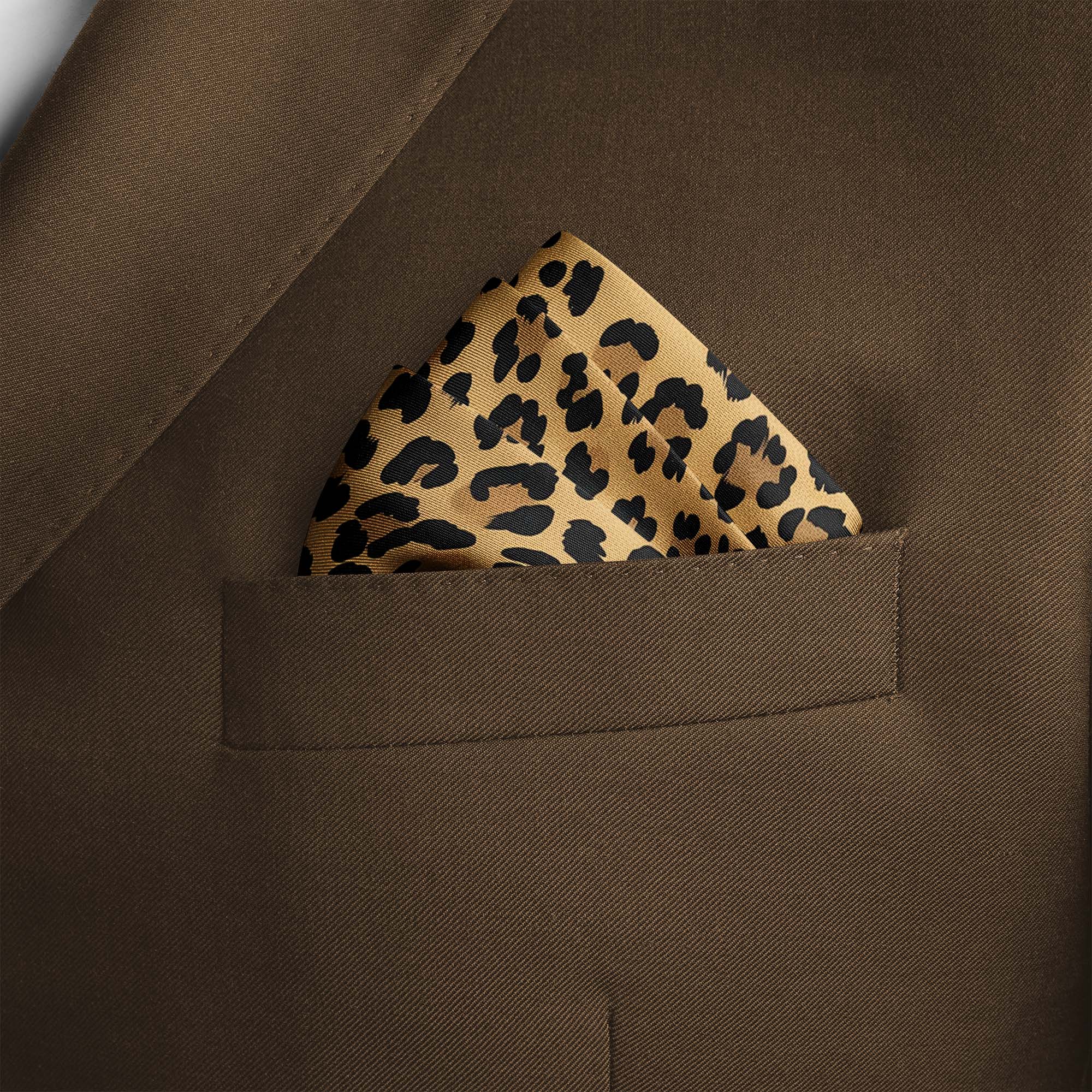 WILD ANIMAL SILK POCKET SQUARE