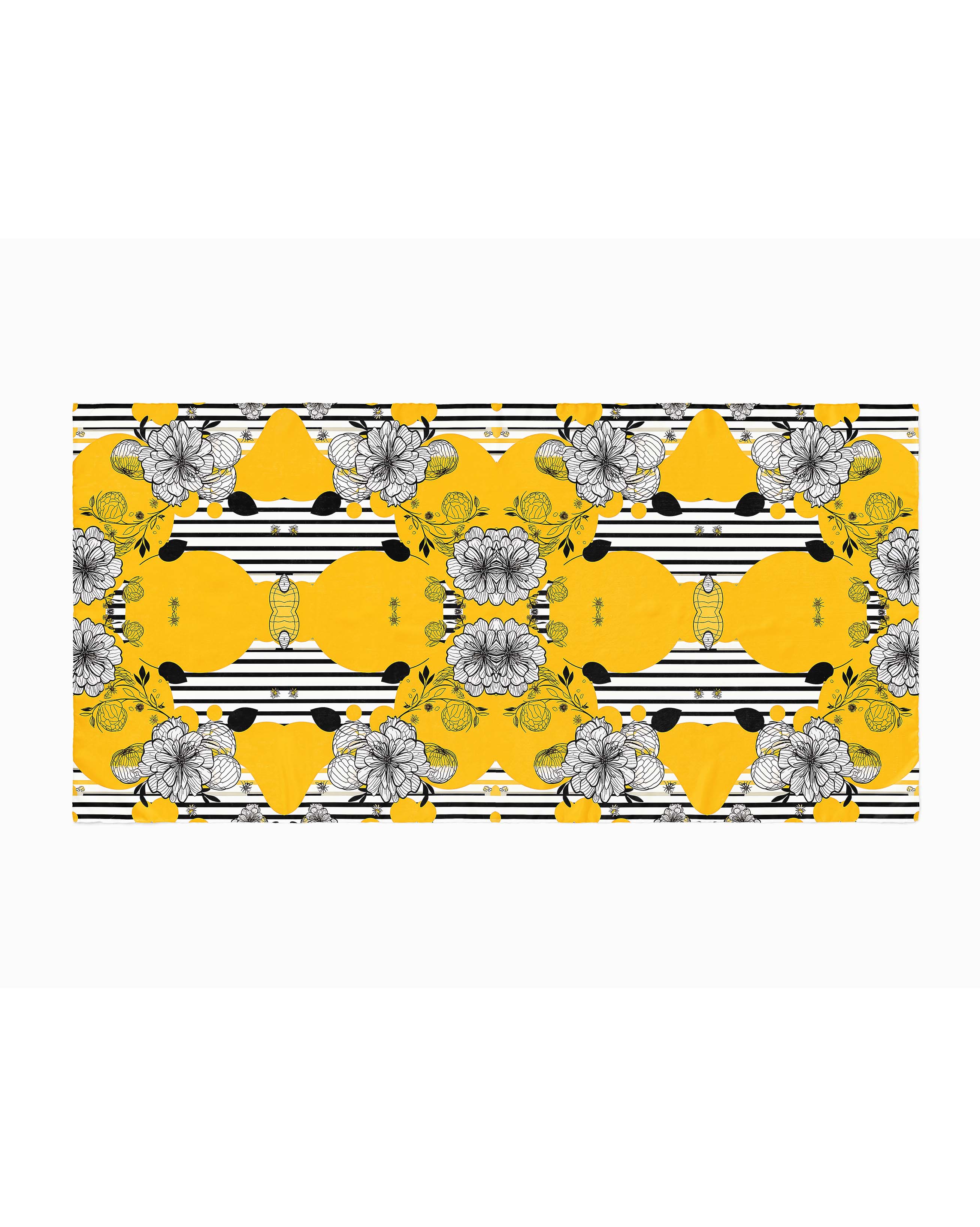 YELLOW BLACK WHITE CHEVRON SILK WOMEN HIJAB – PREMIUM COLLECTION